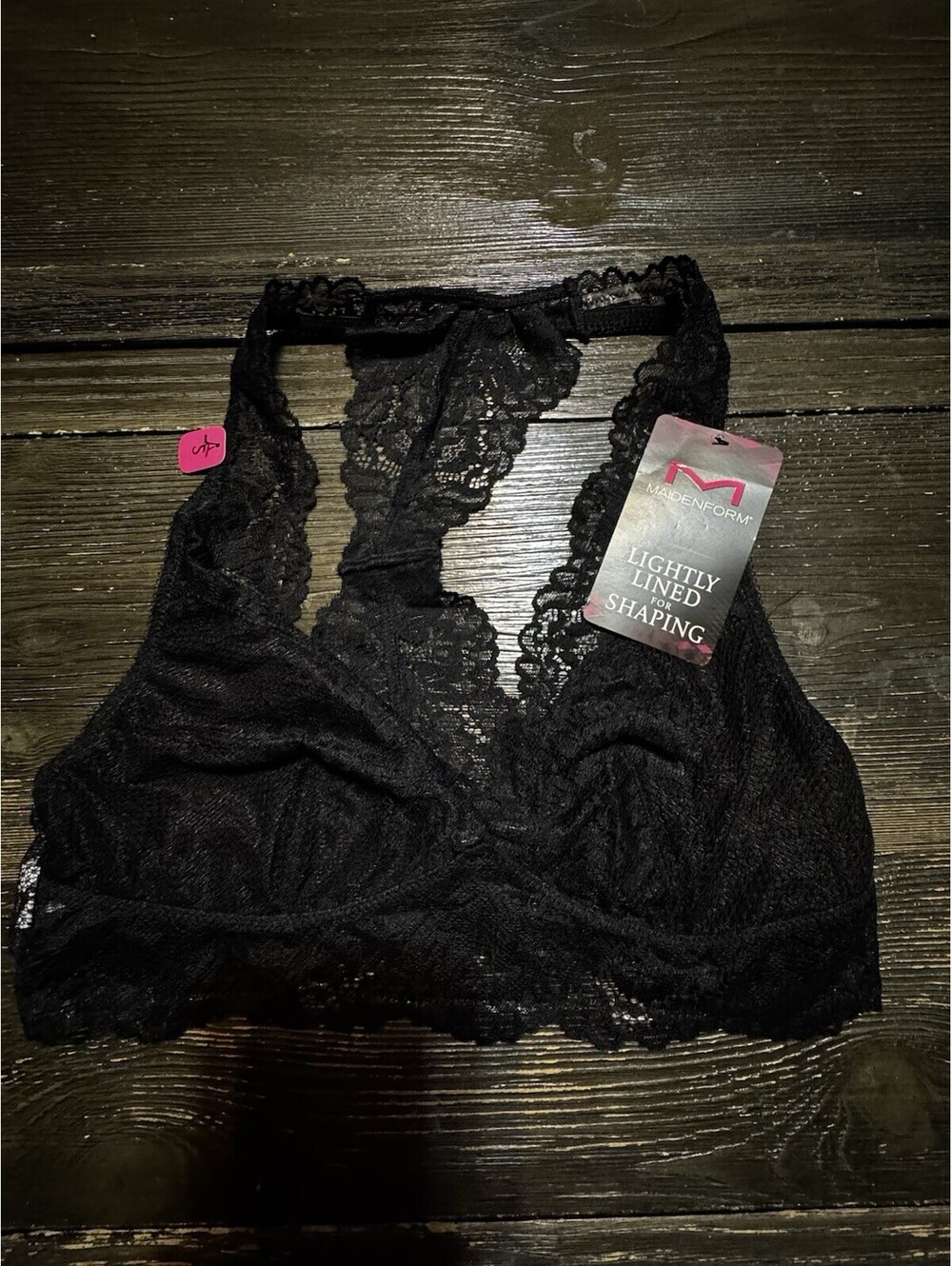 Maidenform Women's Size Small Lace-T-Back Bralette DM1126 Black NWT